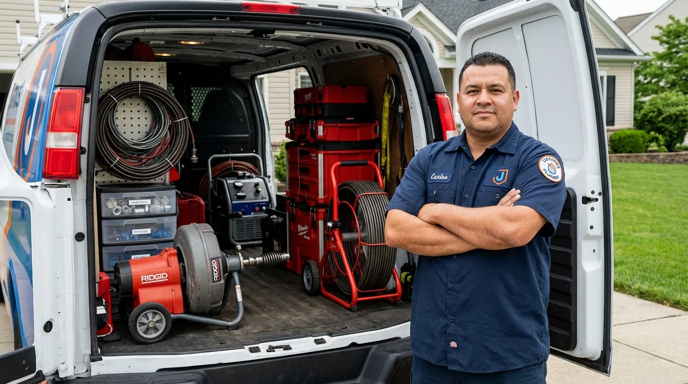 Professional drain cleaning equipment and Johns Plumbing LLC plumber in Meeker